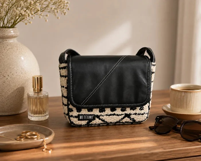 Monochrome Muse Flap Shoulder Bag for Women