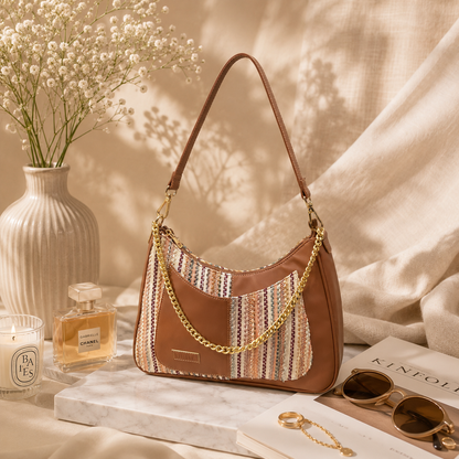 Crescent Baguette - Sand - Everyday Shoulder Bag