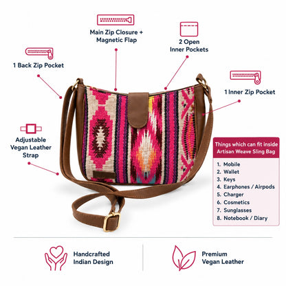 Artisan Weave Sling Bag - Spectrum Fusion (vegan leather) - view 6