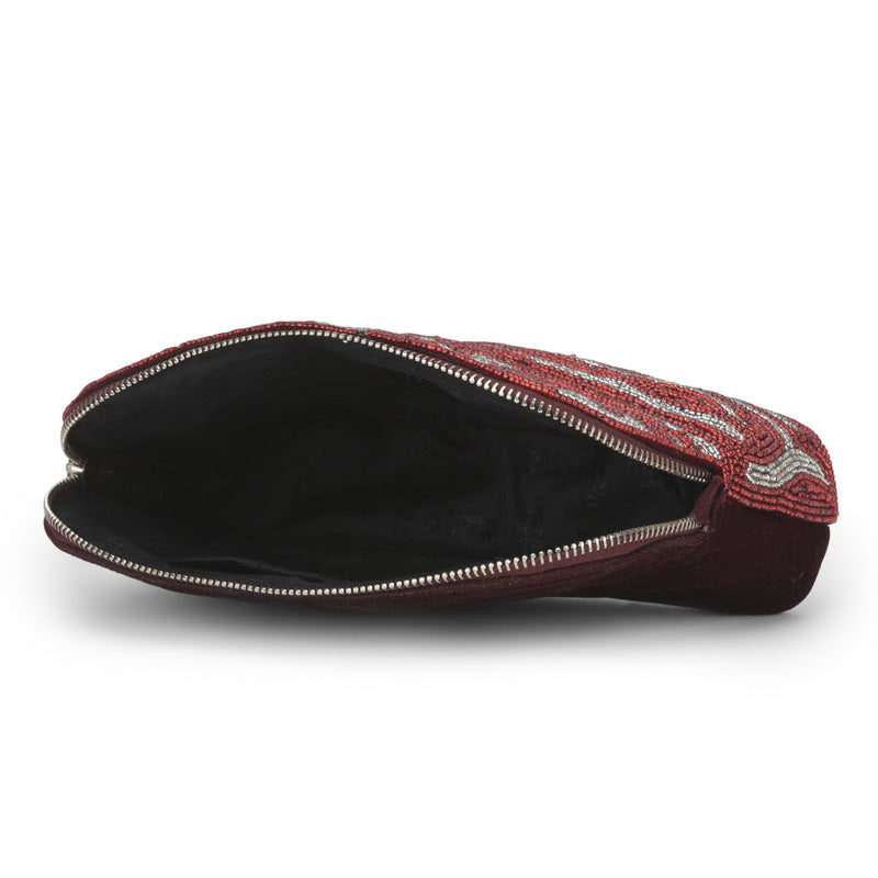 Sequina Red - Beaded Make-Up Pouch