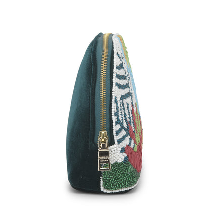 Sequina Multi - Beaded & Hand Embroidered Make-Up Pouch