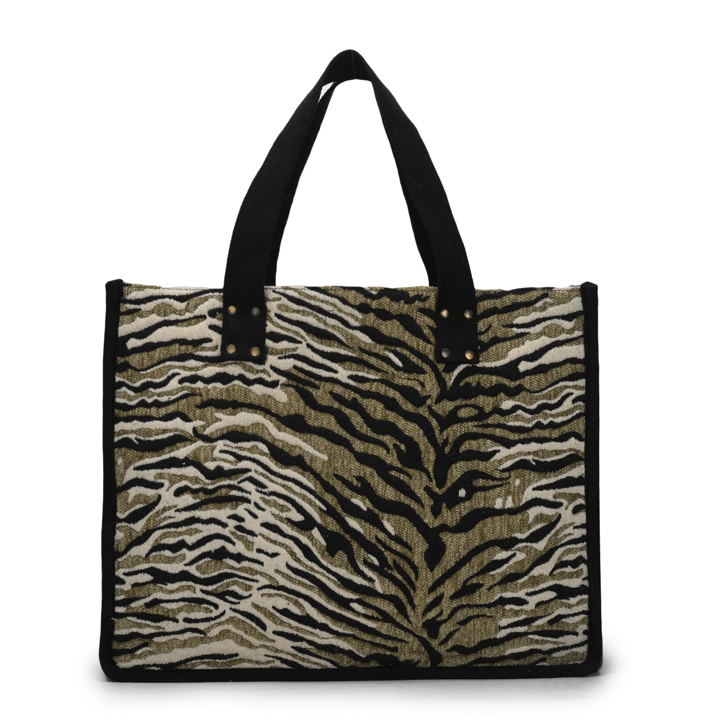 Anileo - Brown & Black Jacquard Jumbo Box Bag