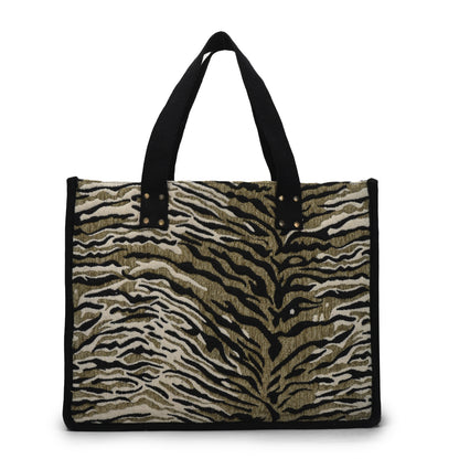 Anileo - Brown & Black Jacquard Jumbo Box Bag