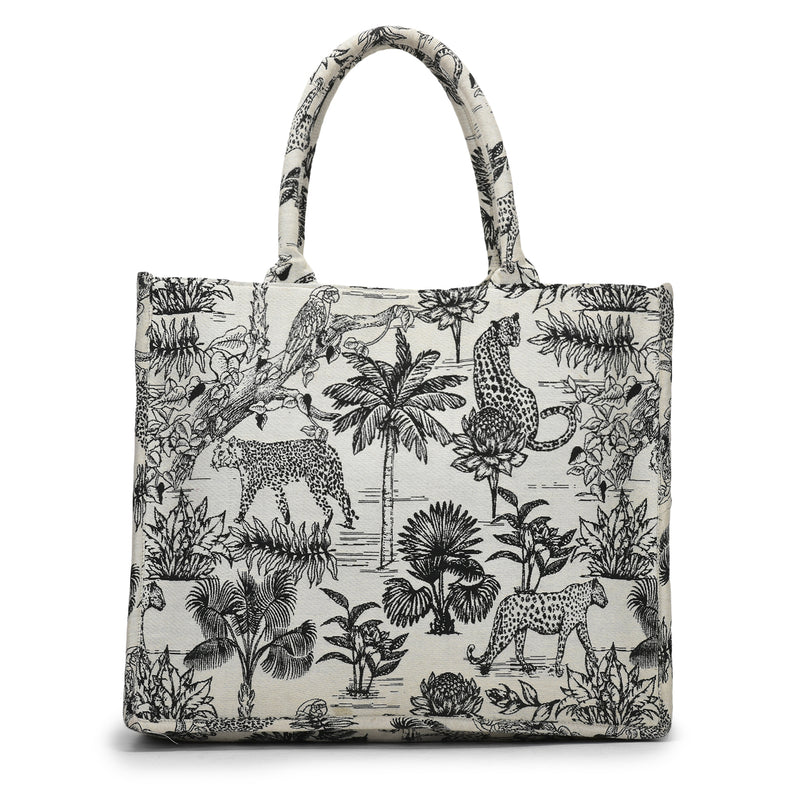 Vufia - Black & White Jacquard Box Bag - Jumbo
