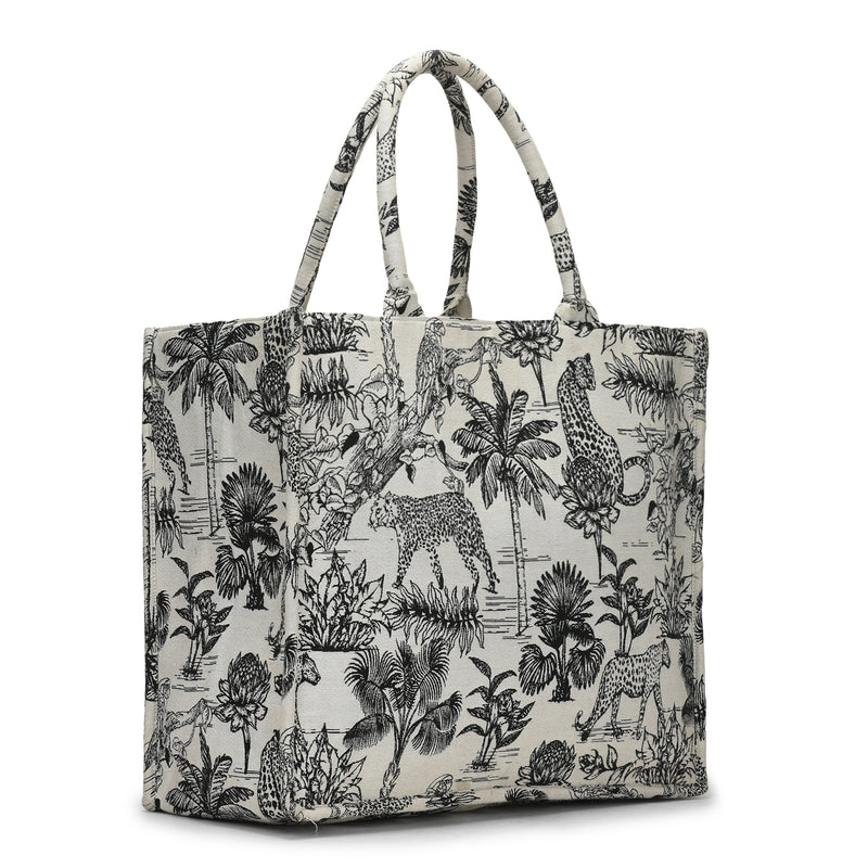 Vufia - Black & White Jacquard Box Bag - Jumbo